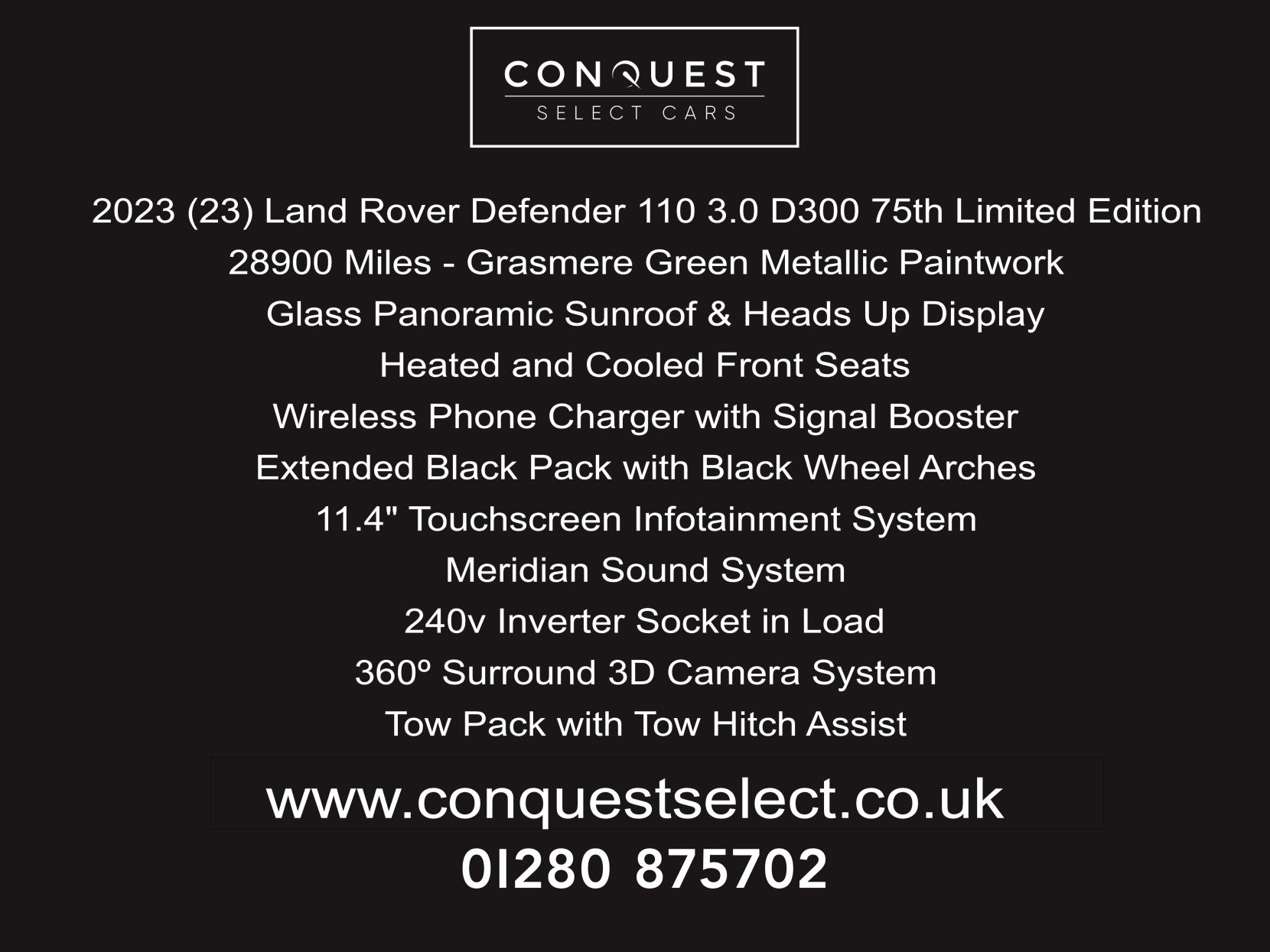 Land Rover Defender 110 3.0 D300 MHEV 75th Limited Edition SUV 5dr Diesel Auto 4WD Euro 6 (s/s) (300 ps)